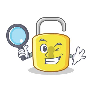 Dedektif sarı kilit karakter maskot