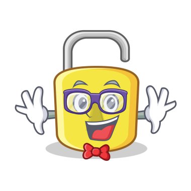 Geek sarı kilit karakter maskot