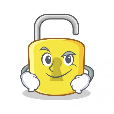 Smirking sarı kilit karakter maskot
