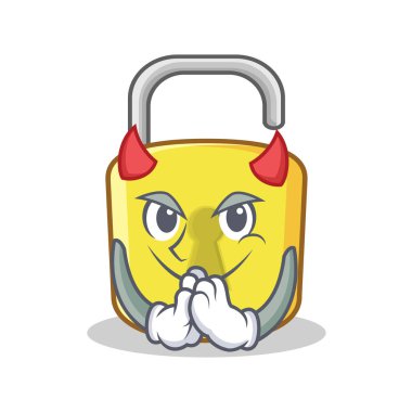 Şeytan sarı kilit karakter maskot