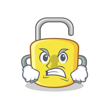 Kızgın sarı kilit karakter maskot