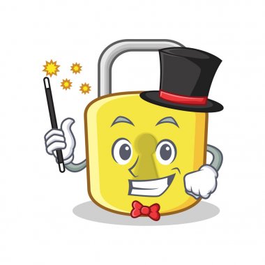 Sihirbaz sarı kilit karakter maskot