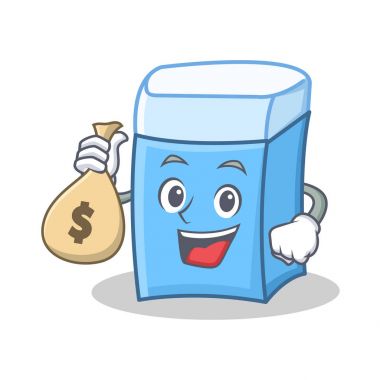 Para çantası silgi karakter maskot stili ile