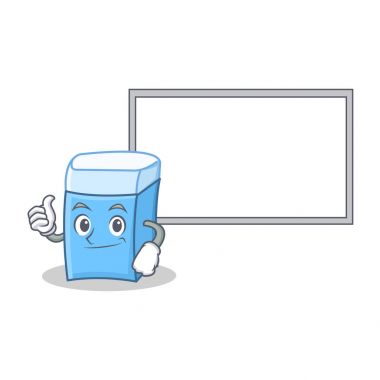 Başparmak yukarıya kurulu silgi karakter maskot stili ile