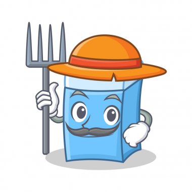 Çiftçi silgi karakter maskot stili