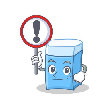 İşareti silgi karakter maskot stili ile