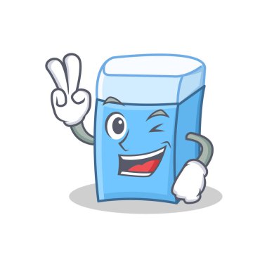 İki parmak silgi karakter maskot stili