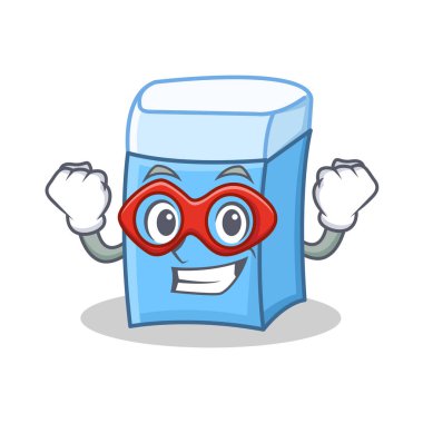 Süper kahraman silgi karakter maskot stili