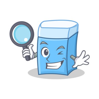 Dedektif silgi karakter maskot stili