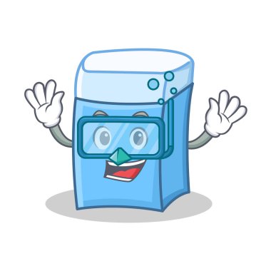 Dalış silgi karakter maskot stili