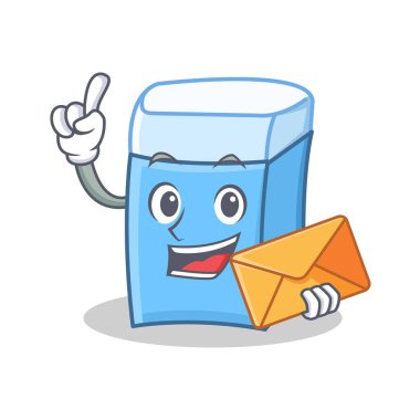 Zarf silgi karakter maskot stili ile