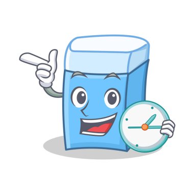 Saat silgi karakter maskot stili ile