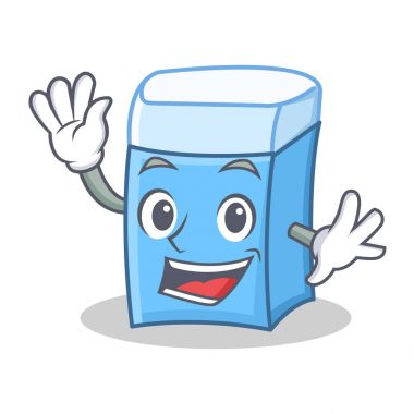 Silgi karakter maskot stili sallayarak