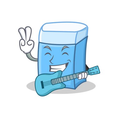 Gitar silgi karakter maskot stili ile