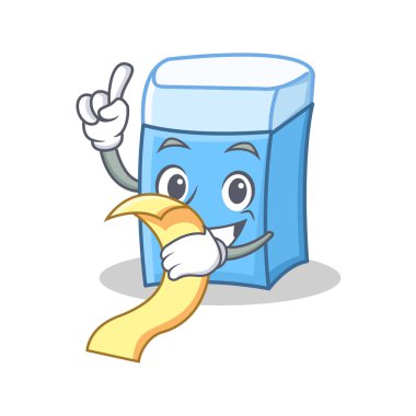 Menü silgi karakter maskot stili ile