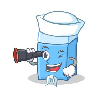 Denizci dürbün silgi karakter maskot stili ile