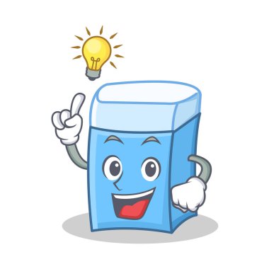 Bir fikir silgi karakter maskot stili var