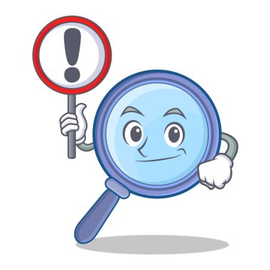 İşareti Büyüteç karakter karikatür ile