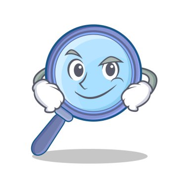 Smirking Büyüteç karakter karikatür