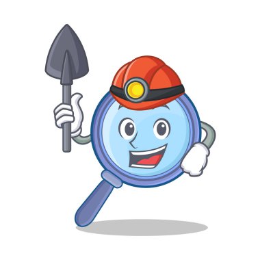 Madenci Büyüteç karakter karikatür