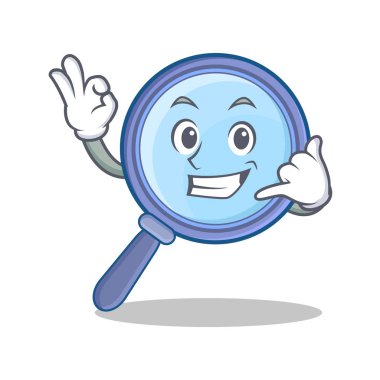 Büyüteç camı karakter karikatür ara beni
