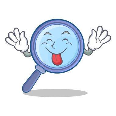 Büyüteç camı karakter karikatür dil