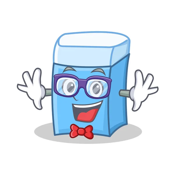 Geek borrador carácter mascota estilo — Vector de stock
