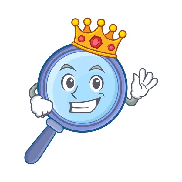 Ο βασιλιάς μεγεθυντικό χαρακτήρα κινουμένων σχεδίων — Διανυσματικό Αρχείο
