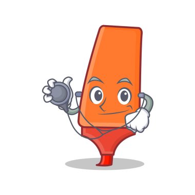 Doktor vurgulayıcı karikatür karakter stili