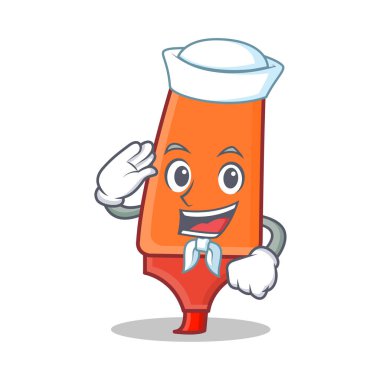 Denizci vurgulayıcı karikatür karakter stili