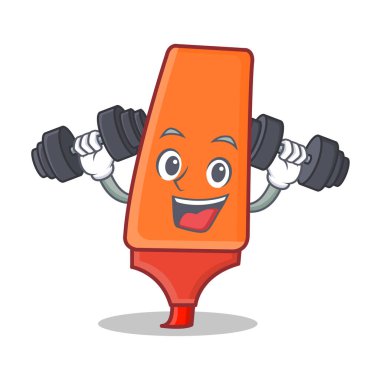 Fitness vurgulayıcı karikatür karakter stili