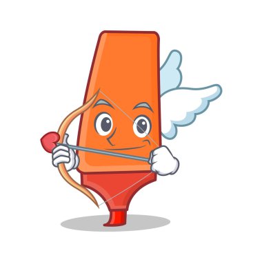 Aşk tanrısı vurgulayıcı karikatür karakter stili