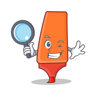 Dedektif vurgulayıcı karikatür karakter stili