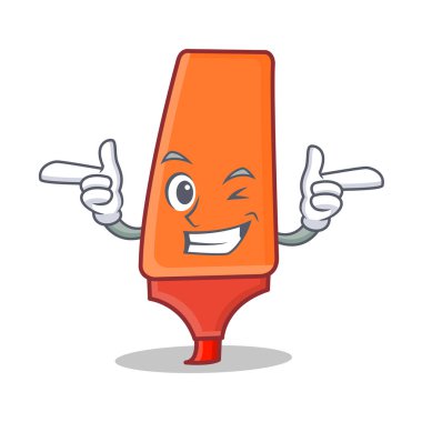 Wink vurgulayıcı karikatür karakter stili