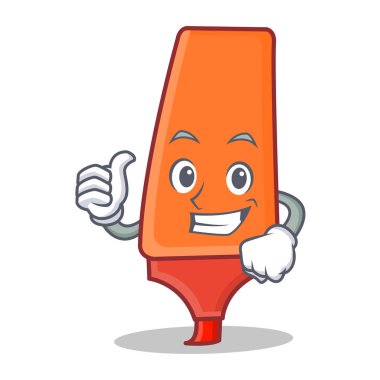 Fosforlu kalem karikatür karakter stili başparmak