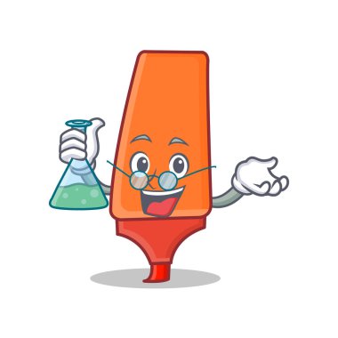 Profesör vurgulayıcı karikatür karakter stili