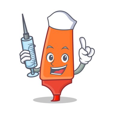 Hemşire vurgulayıcı karikatür karakter stili