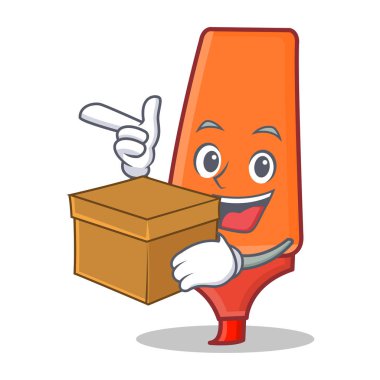 Kutu vurgulayıcı karikatür karakter stili ile