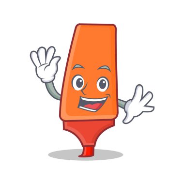 Fosforlu kalem karikatür karakter stili sallayarak