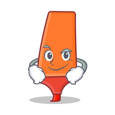 Smirking vurgulayıcı karikatür karakter stili