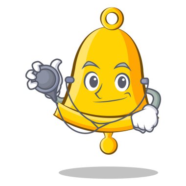 Doktor okul zili karakter karikatür