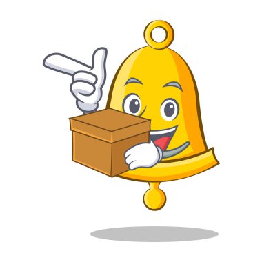 Kutusu okul zili karakter karikatür ile