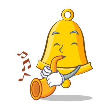 Trompet okul zili karakter karikatür ile