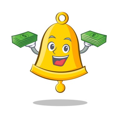 Para okul zili karakter karikatür ile