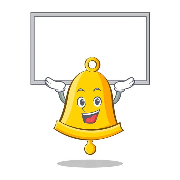 Up board scuola campana personaggio cartone animato — Vettoriale Stock