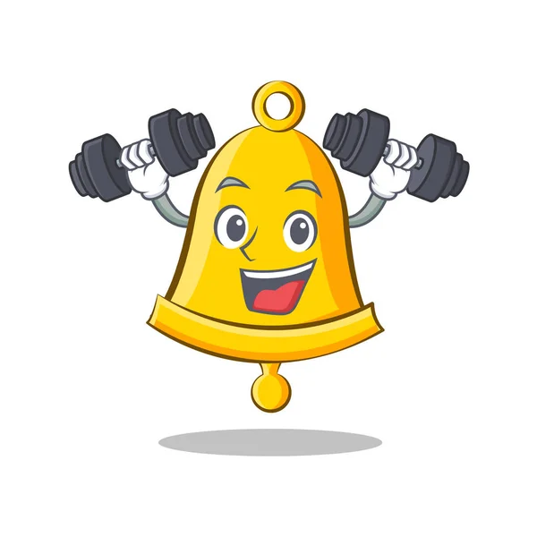 Fitness school bell character cartoon — Stock Vector