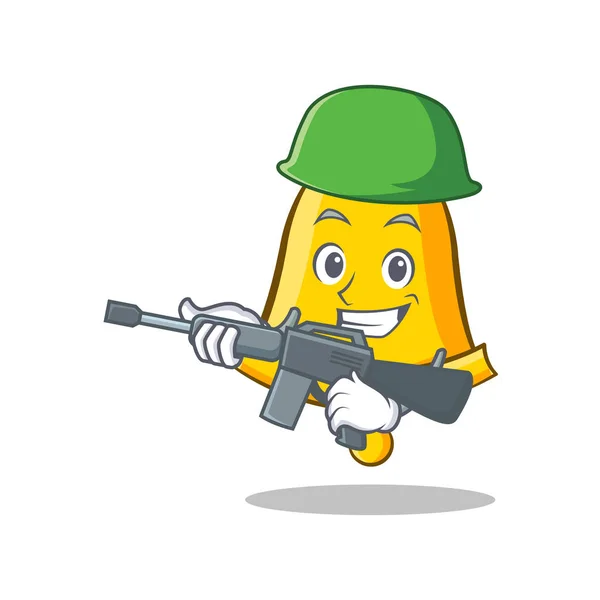 Exército escola sino personagem desenhos animados —  Vetores de Stock