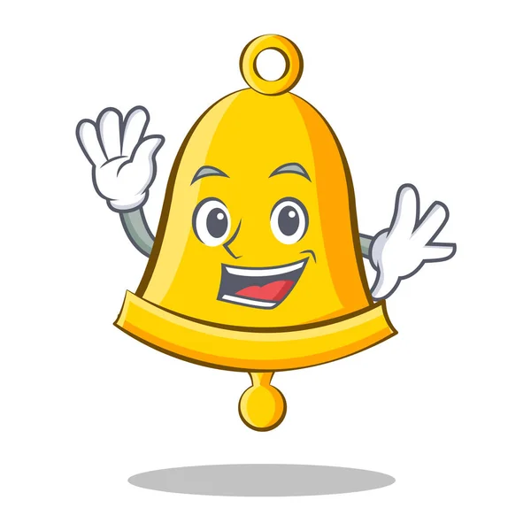 Zwaaien school bell karakter cartoon — Stockvector