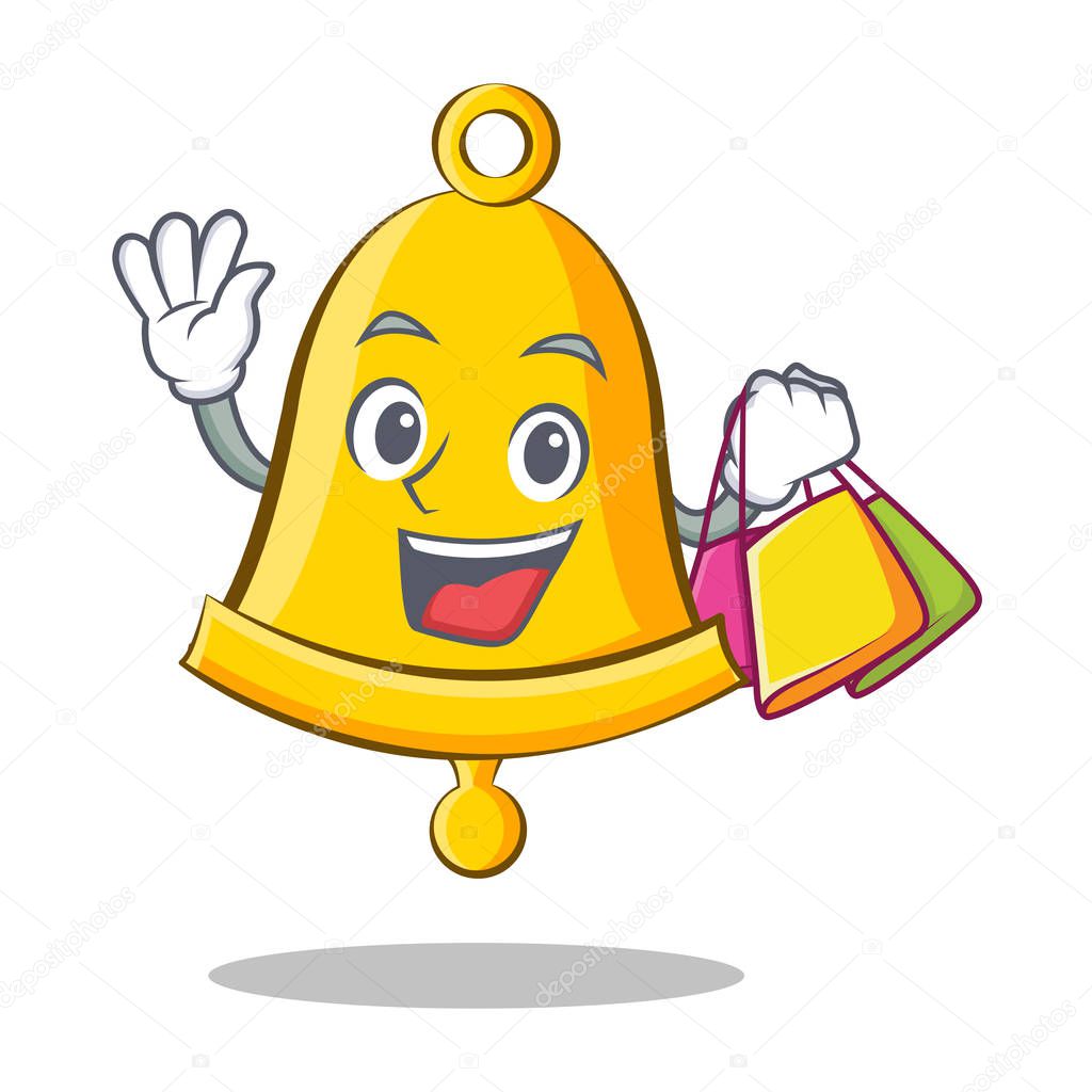 Shopping school bell character cartoon