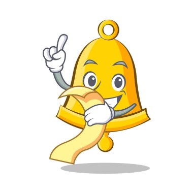 Menü okul zili karakter karikatür ile